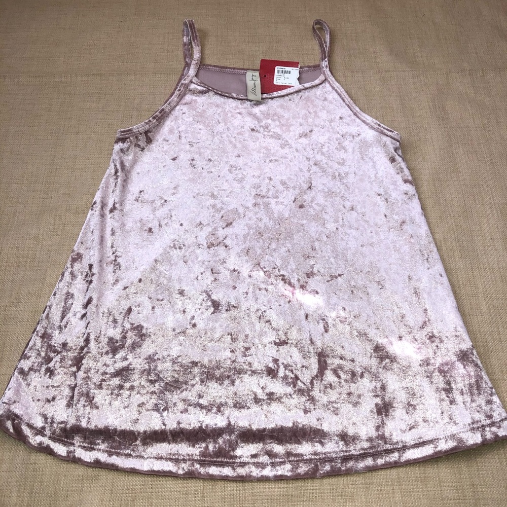 Allison Joy Evereve Blush Cori Velvet Tank Top